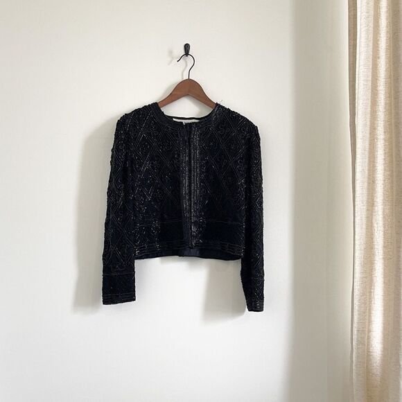 Vintage Beaded Silk Jacket - Picture 1 of 4